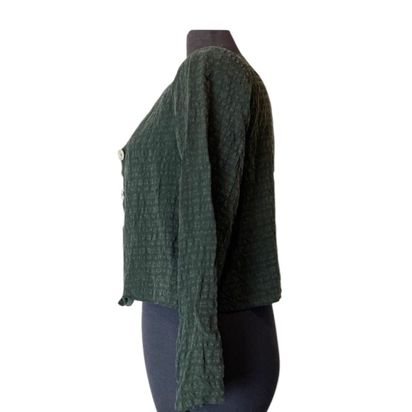 Rabbit Rabbit Rabbit Vintage Dark Green Button Down Shirt 12 Medium Cottagecore - Picture 3 of 15